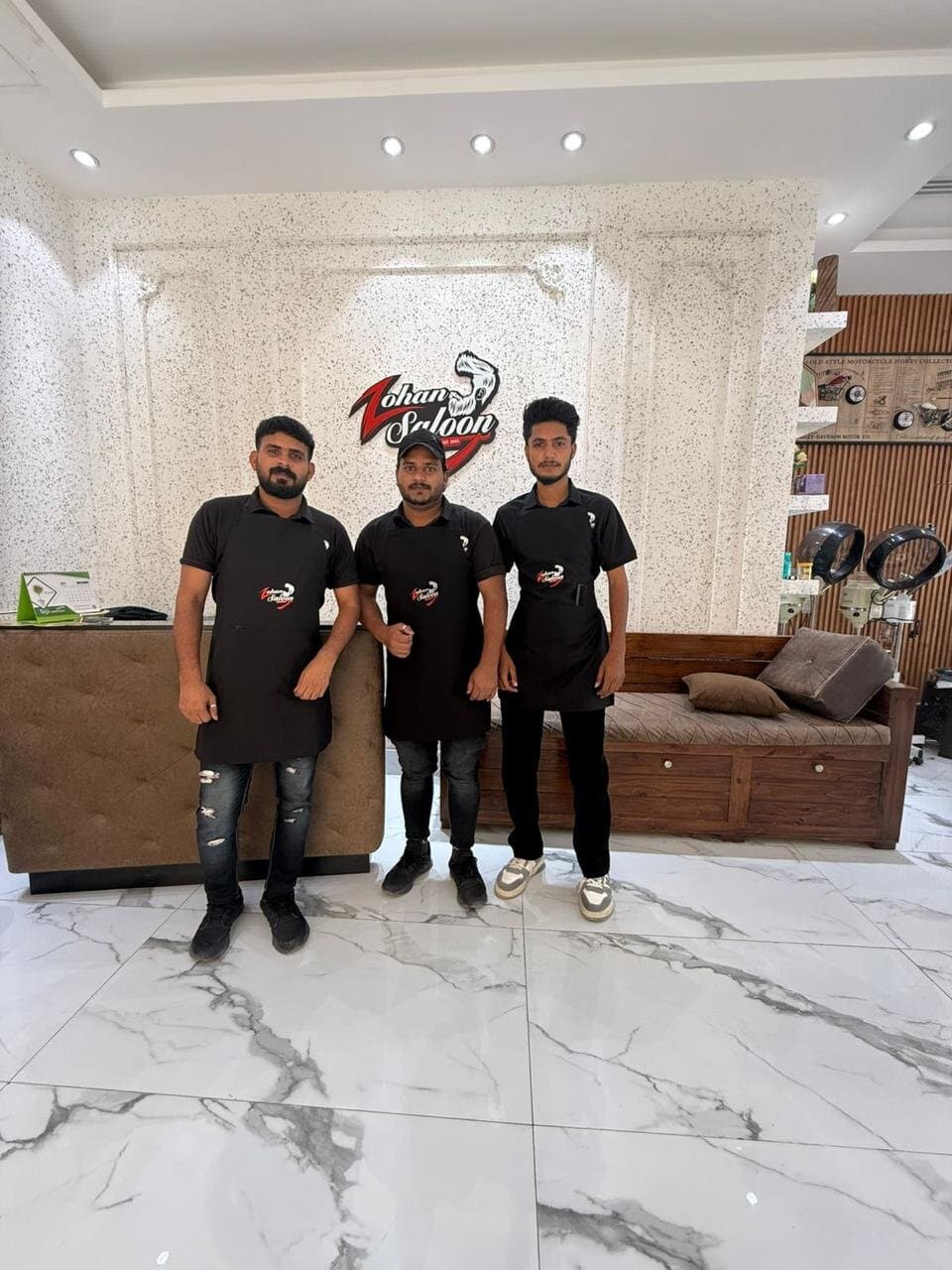 Zohan Saloon barbers on the styling floor